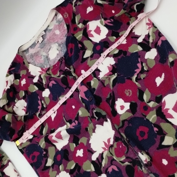 Merona women's large floral button cardigan pink/navy - Picture 5 of 10